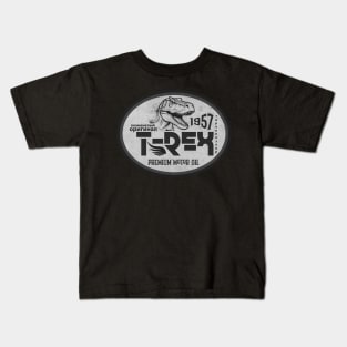 T-Rex Vintage Motor Oil BW Kids T-Shirt